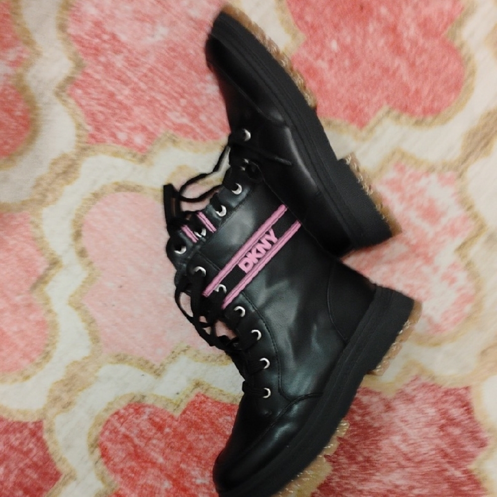 DKNY Women's Black Boots with Pink Highlights